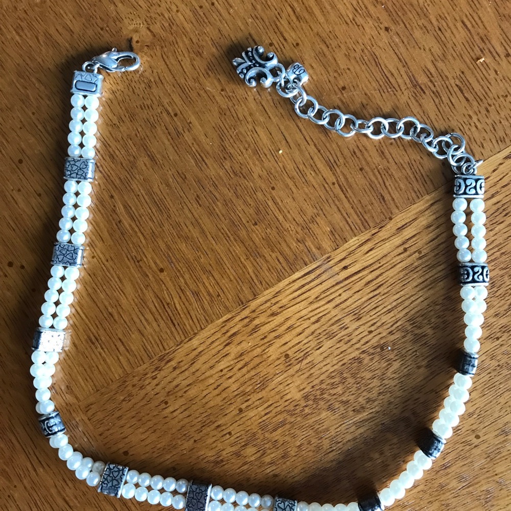 Brighton pearl and silver necklace